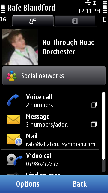 Screenshot from Nokia Social walk through